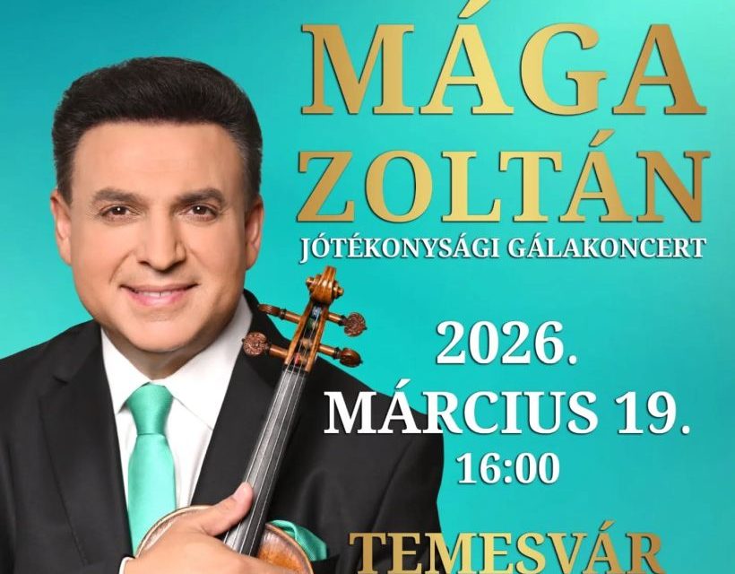 Mága Zoltán Temesváron zenél: Jótékonysági gálakoncert az Új Ezredév Központban