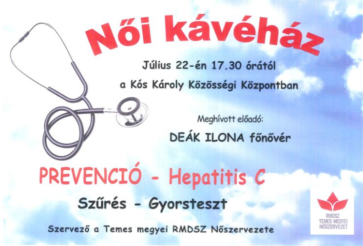 Ingyenes Hepatitis C-szűrés a Temes megyei RMDSZ Nőszervezetének rendezvényén